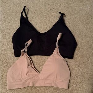 Women’s Seamless Wireless Bralette - Black & Blush